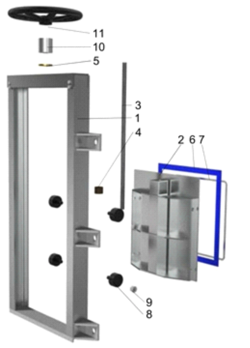Elemente componente vana stavilar montata pe perete JAFAR 2801