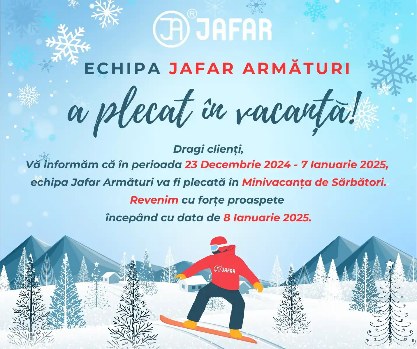 Echipa Jafar Armaturi a plecat in minivacanta de sarbatori Caravana Jafar a ajuns la Iasi